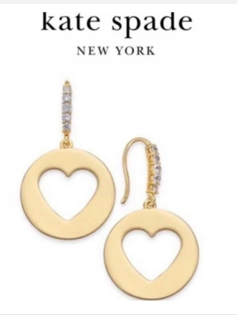 Kate Spade New York Heart Symbol Drop Earrings NWT